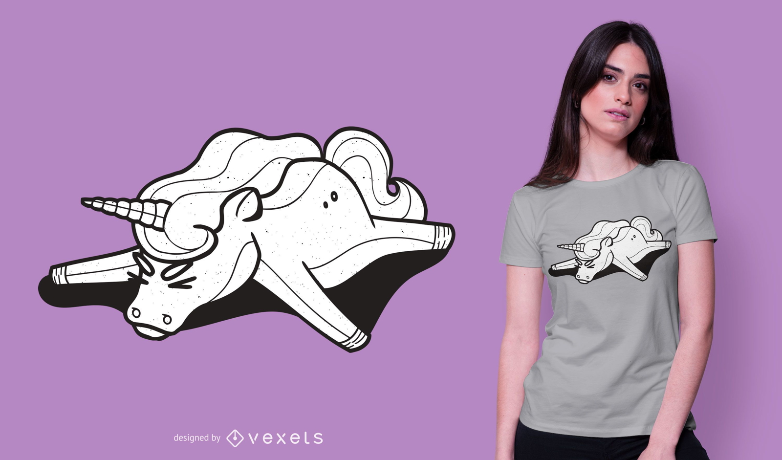 Tired unicorn t-shirt design