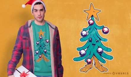 Cartoon christmas tree t-shirt design Cartoon christmas tree t-shirt design