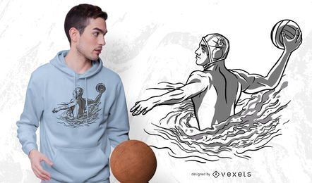 Design de camiseta de pólo aquático