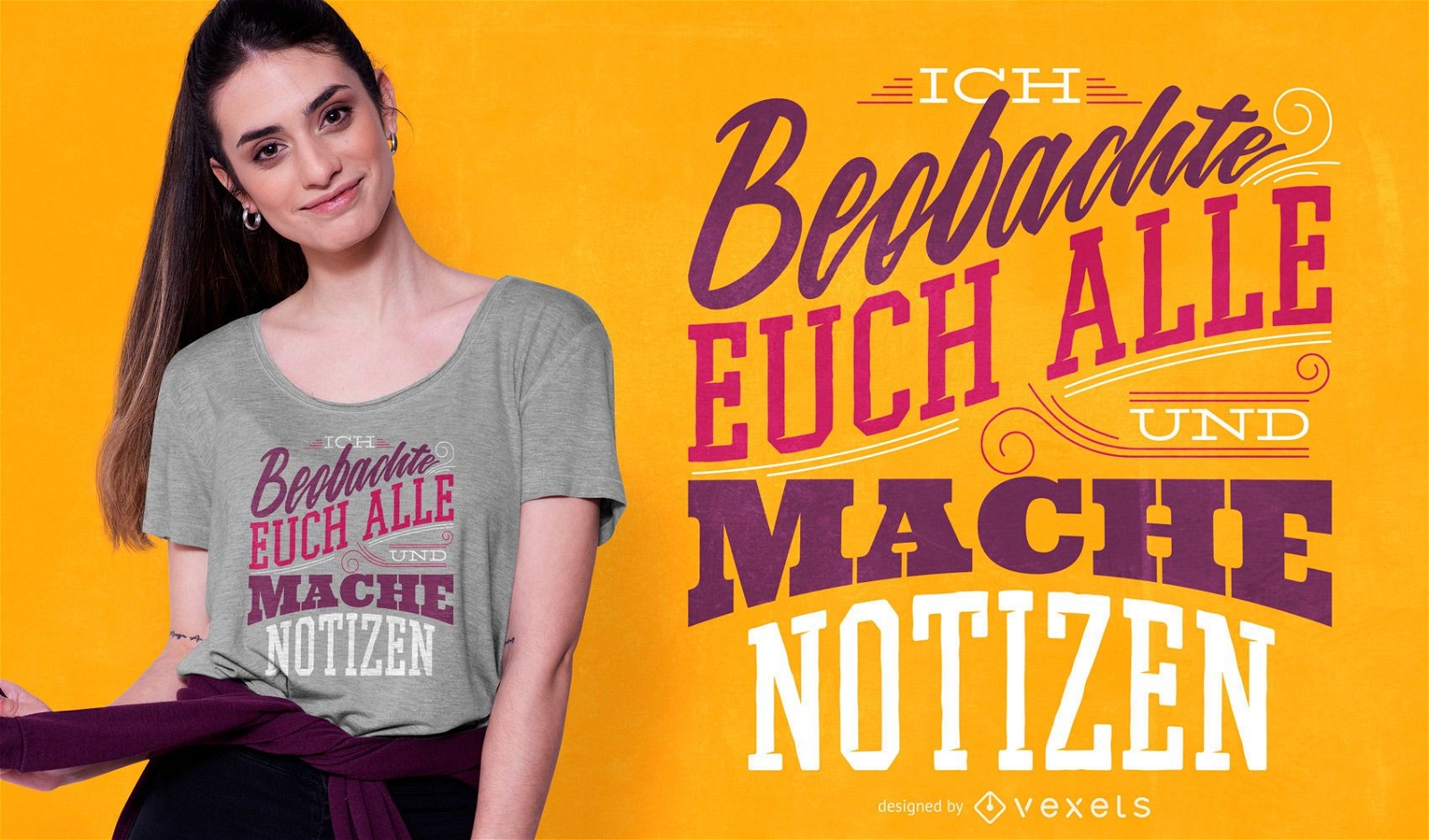 German quote lettering t-shirt design