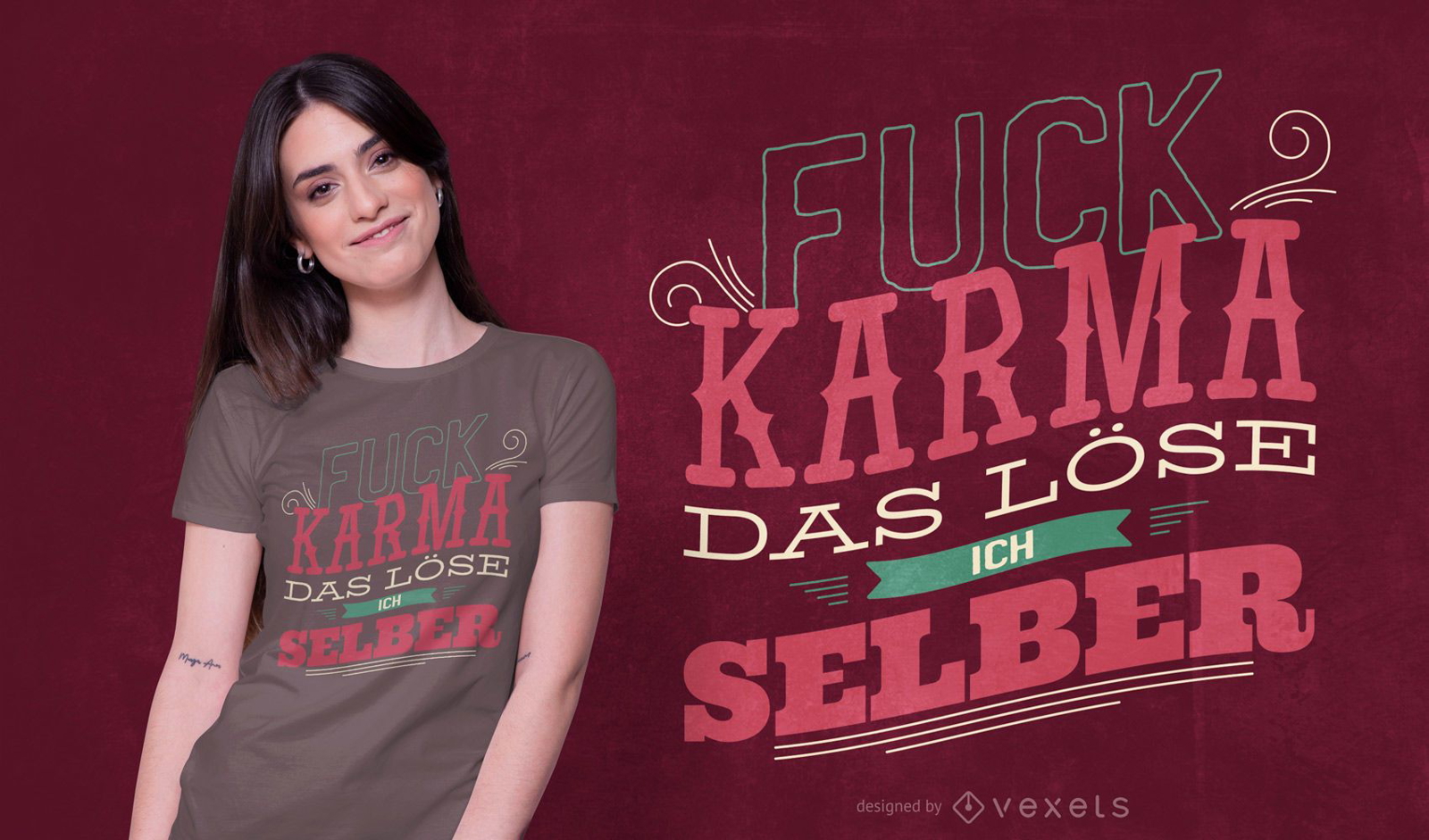 Karma Deutsches Zitat T-Shirt Design