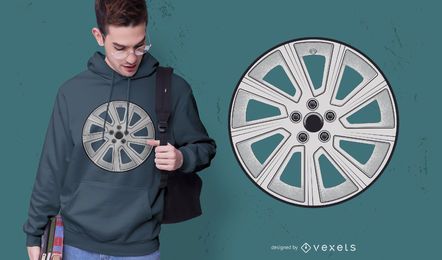 Diseño de camiseta con borde de rueda Diseño de camiseta con borde de rueda