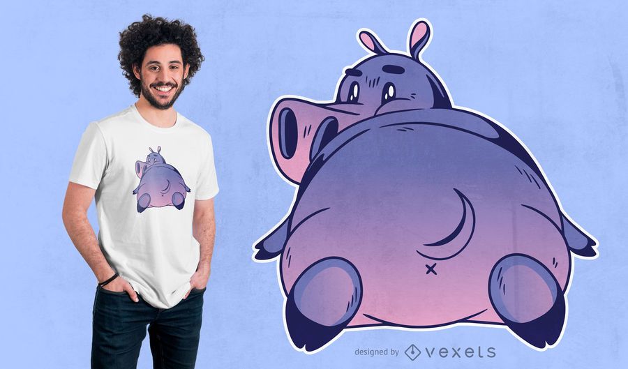 Cartoon hippo t-shirt design Cartoon hippo t-shirt design