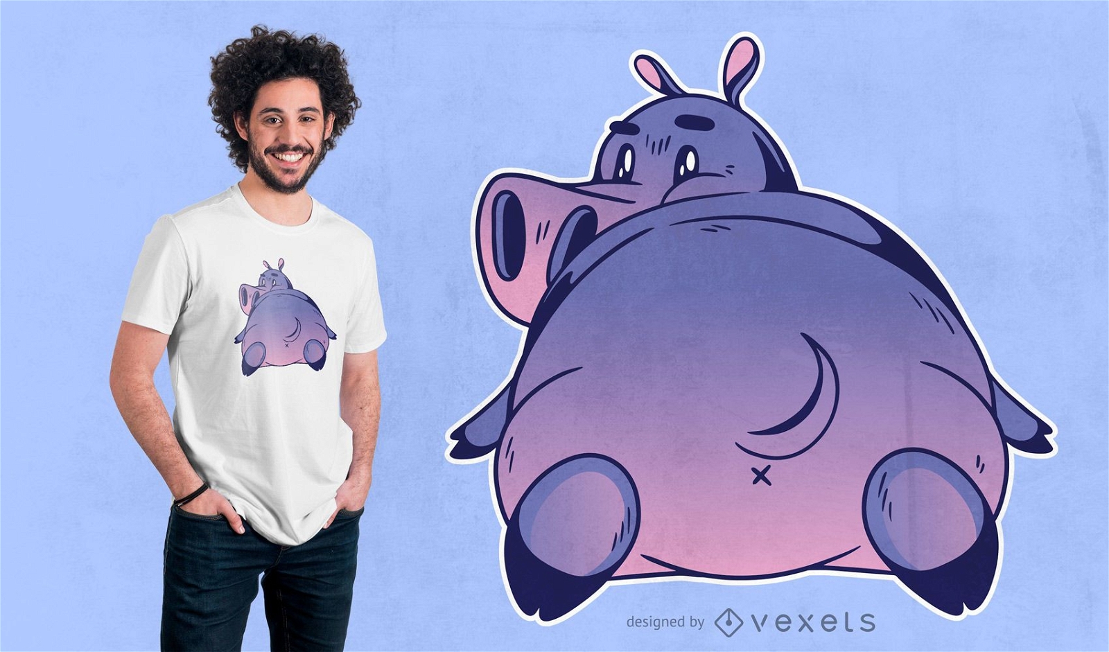 Cartoon hippo t-shirt design