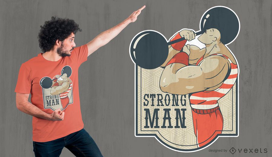 Design de camiseta de homem forte Design de camiseta de homem forte