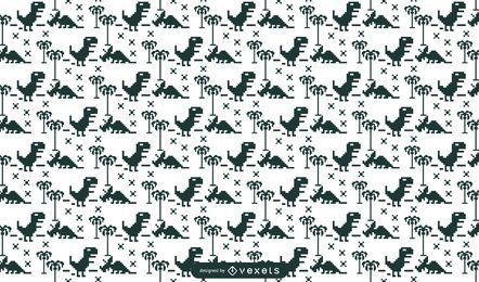 Design de padrão de dinossauros pixelizada Design de padrão de dinossauros pixelizada