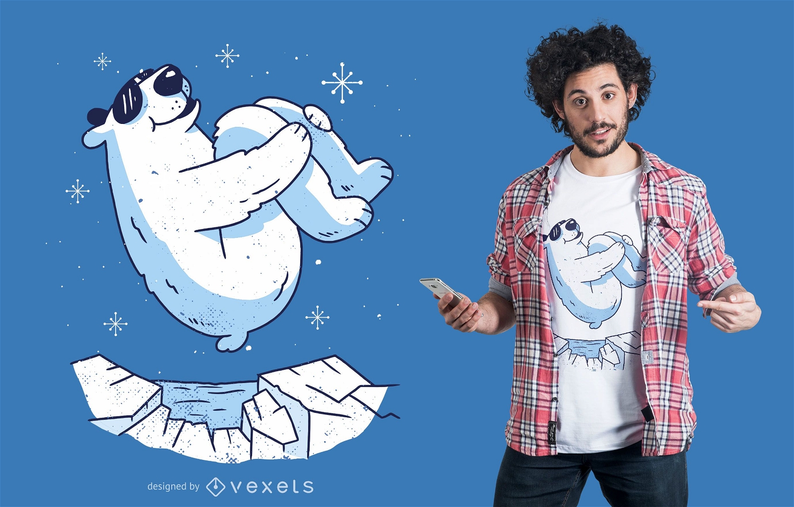 Design de camiseta do urso polar