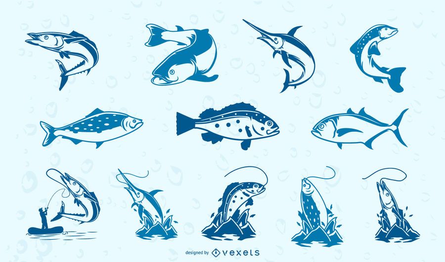 Blue fishes collection Blue fishes collection