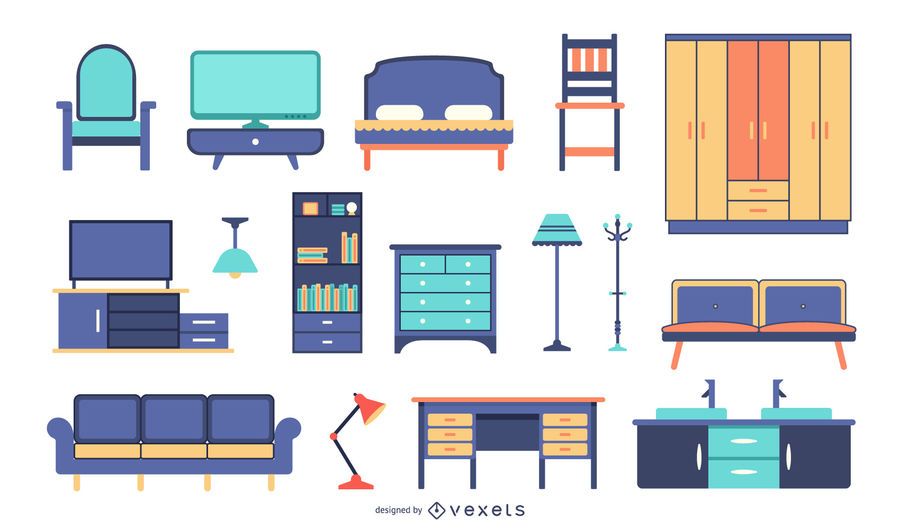 Flat furniture colorful collection Flat furniture colorful collection
