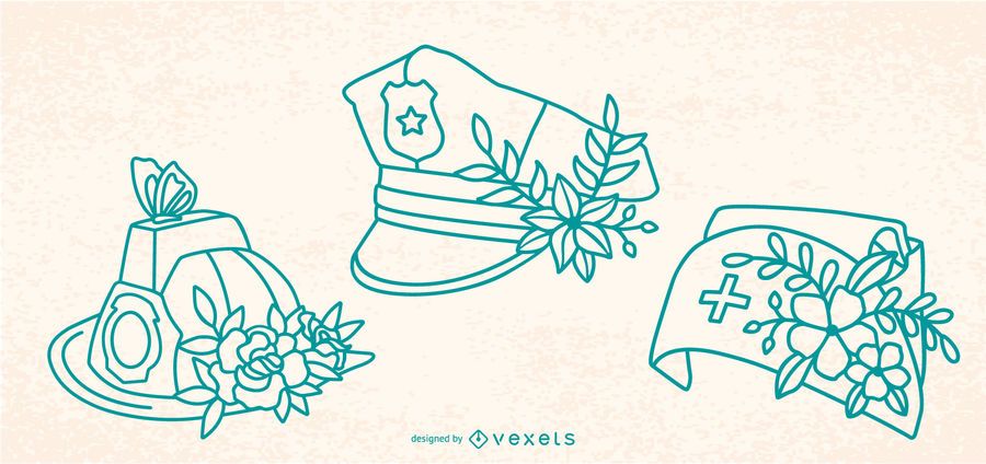 First responder stroke flower hats First responder stroke flower hats