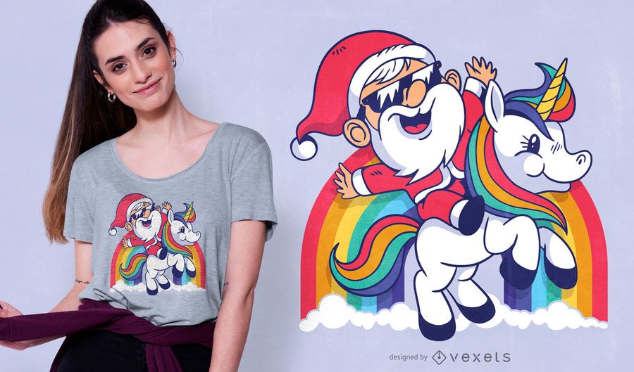 Cute santa unicorn t-shirt design Cute santa unicorn t-shirt design
