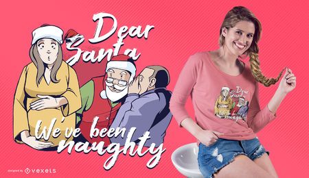 Santa freches Zitat T-Shirt Design Santa freches Zitat T-Shirt Design