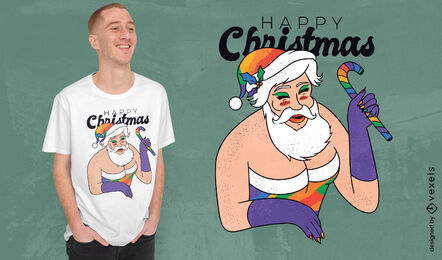 Design de camiseta drag queen santa