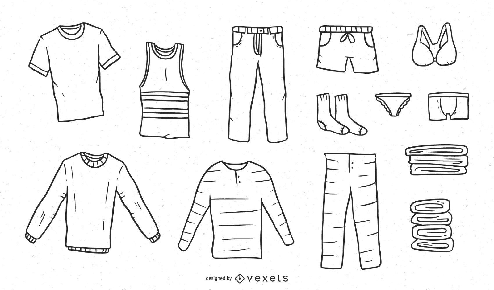 Hand drawn clothes collection