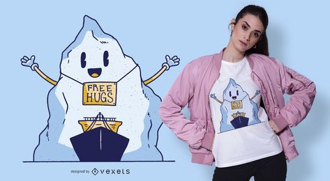 Diseño de camiseta de abrazos gratis iceberg Diseño de camiseta de abrazos gratis iceberg