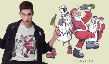 Diseño de camiseta de Navidad borracha Diseño de camiseta de Navidad borracha
