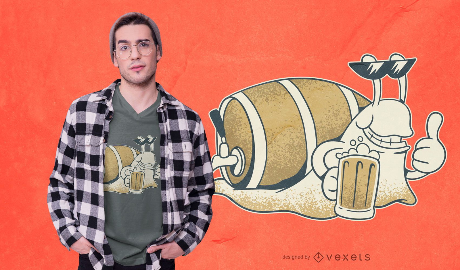 Diseño de camiseta de cerveza de caracol.