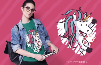Valentines unicorn t-shirt design