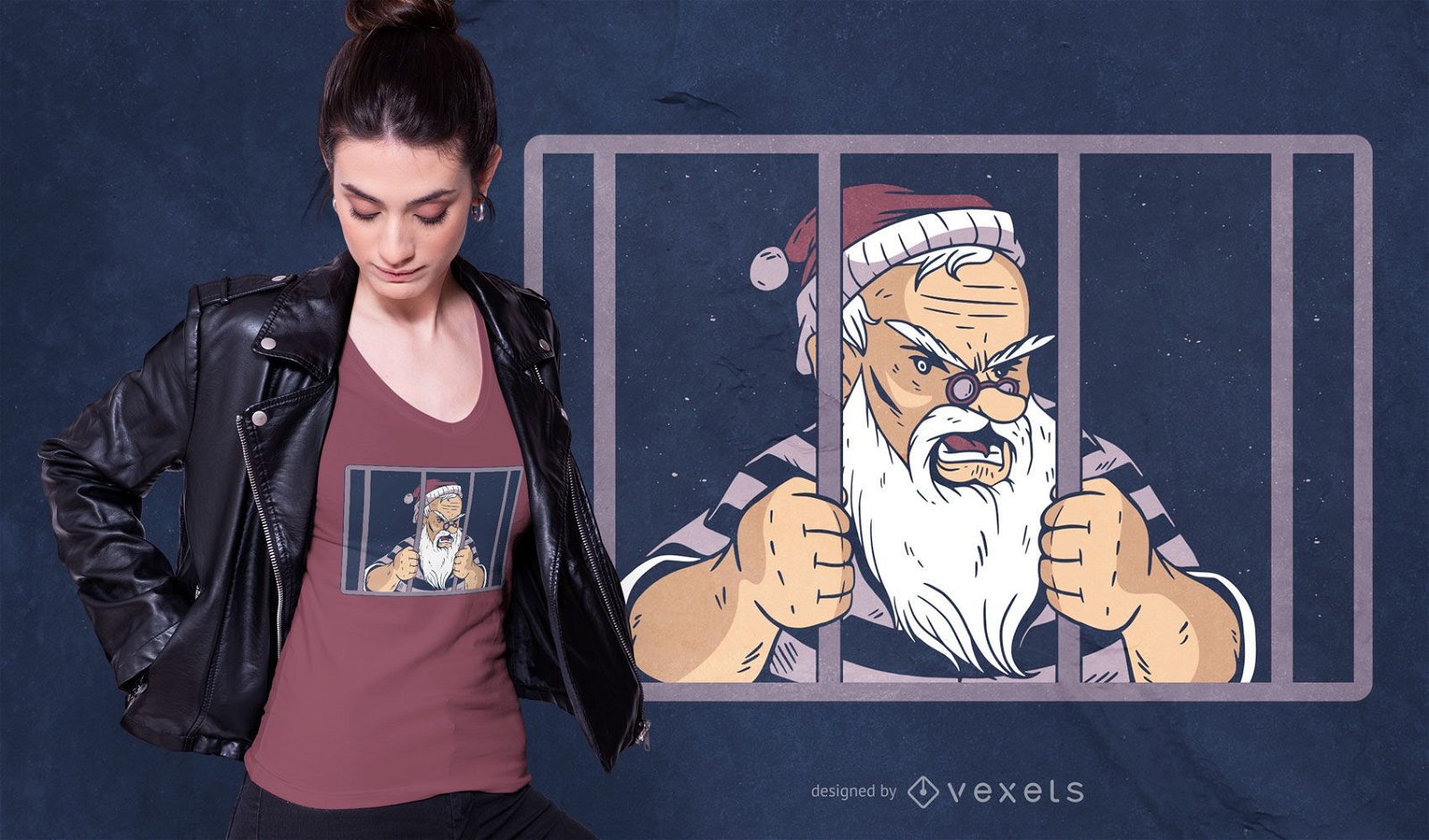 Santa prison t-shirt design