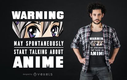 Design de t-shirt de aviso de anime Design de t-shirt de aviso de anime