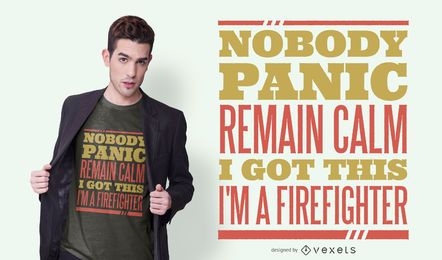 Projeto de camiseta com frase de pânico de bombeiro
