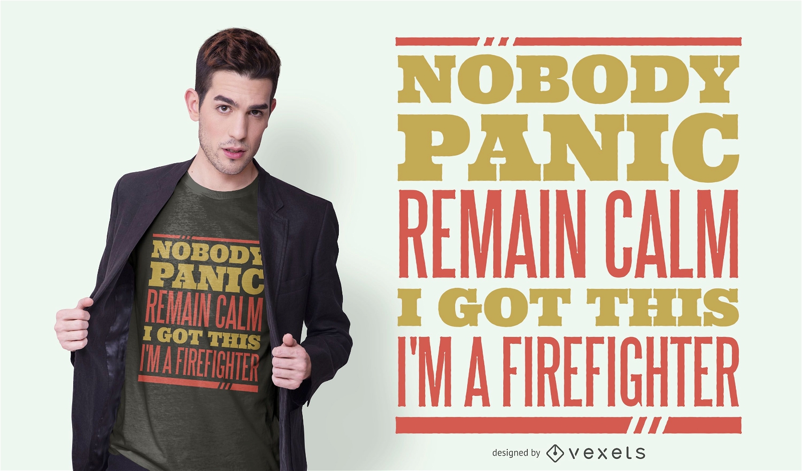 Feuerwehrmann Panik Zitat T-Shirt Design