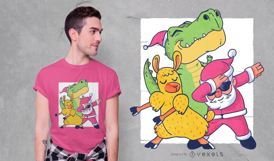 Christmas Characters Funny T-shirt Design Christmas Characters Funny T-shirt Design