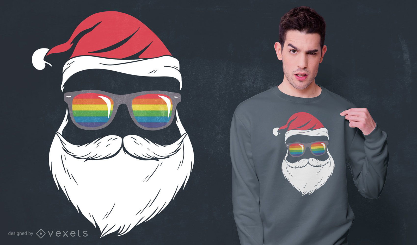 Homosexuell Santa Glasses T-Shirt Design