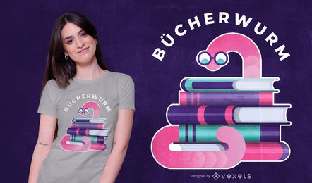 SOLICITUD-Diseño de camiseta de cita alemana Bookworm SOLICITUD-Diseño de camiseta de cita alemana Bookworm