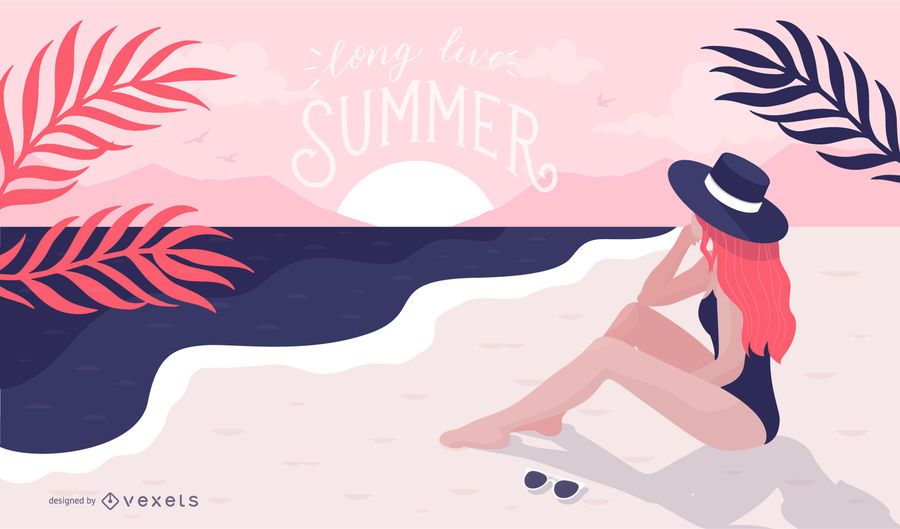 Summer girl illustration Summer girl illustration