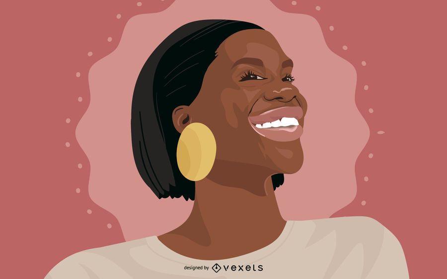 Black Woman Portrait Illustration Black Woman Portrait Illustration