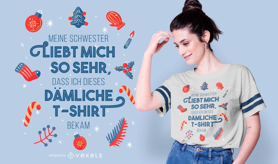 Design de camiseta com citação alemã de Natal Design de camiseta com citação alemã de Natal
