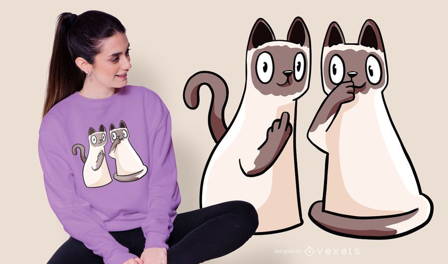 Siamese cats t-shirt design Siamese cats t-shirt design