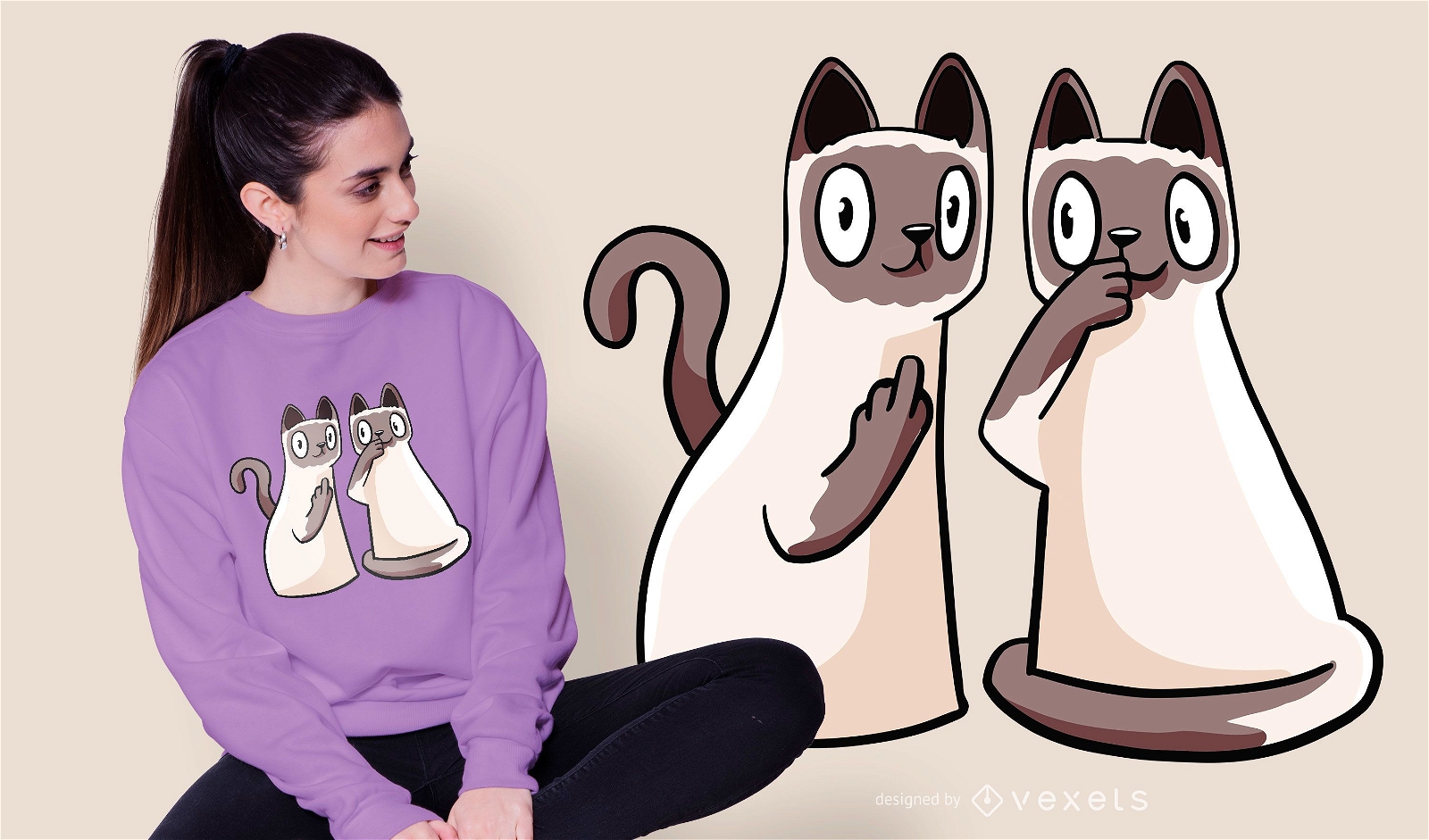 T-Shirt Design der siamesischen Katzen