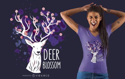 Design de camiseta com flor de veado