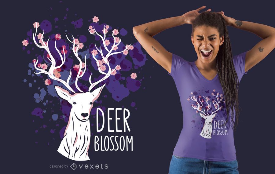 Deer blossom t-shirt design Deer blossom t-shirt design