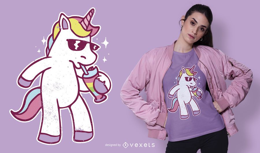 Diseño de camiseta de beber unicornio Diseño de camiseta de beber unicornio