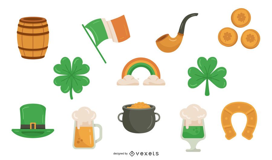 St. Patrick's Day Color Elements Set St. Patrick's Day Color Elements Set