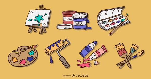 Kunst Element Farbe Illustration Set Kunst Element Farbe Illustration Set