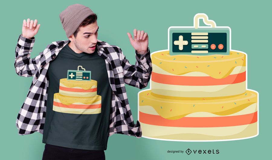 Gaming Cake T-shirt Design Gaming Cake T-shirt Design