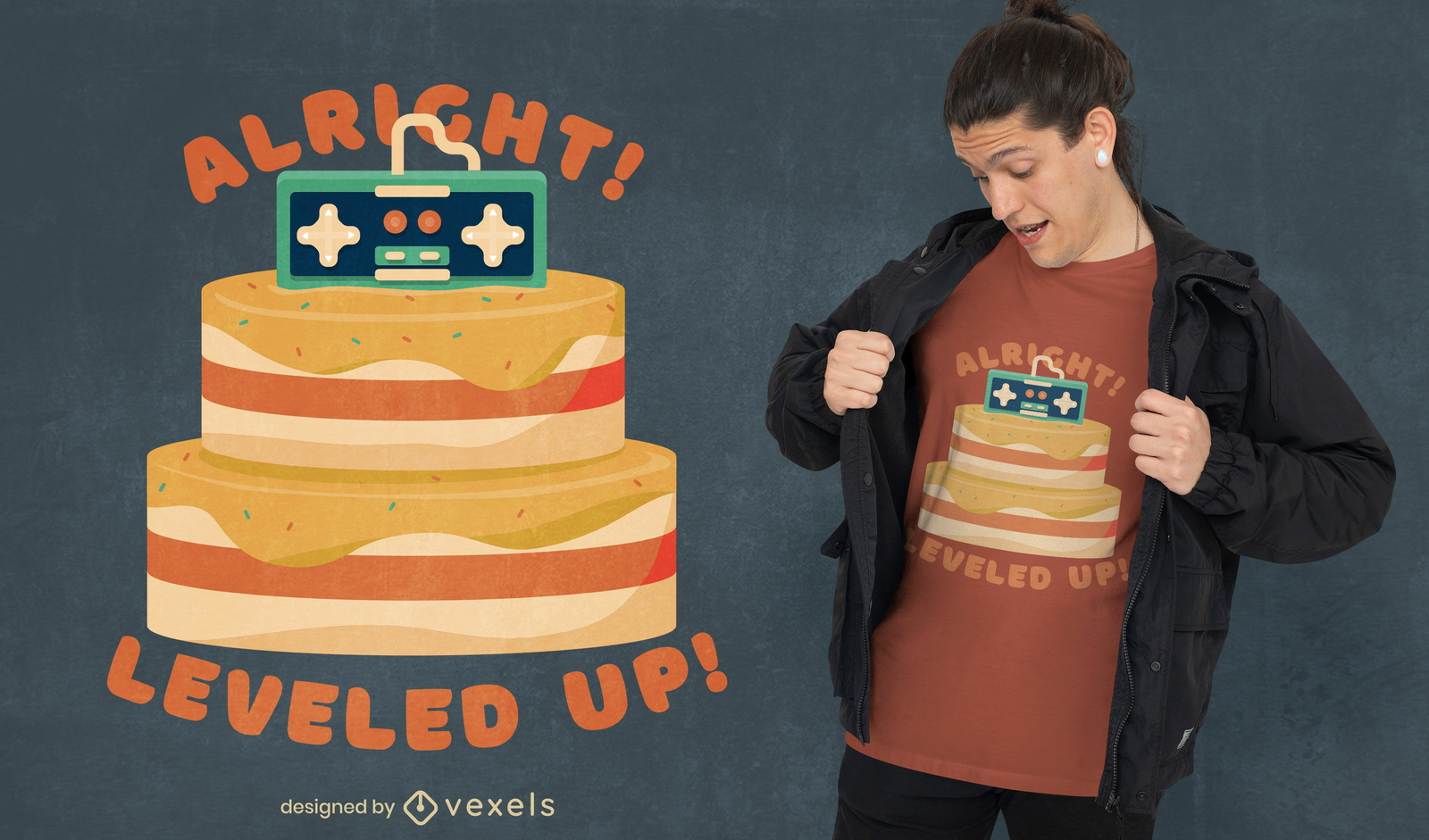 Gaming Cake T-shirt Design