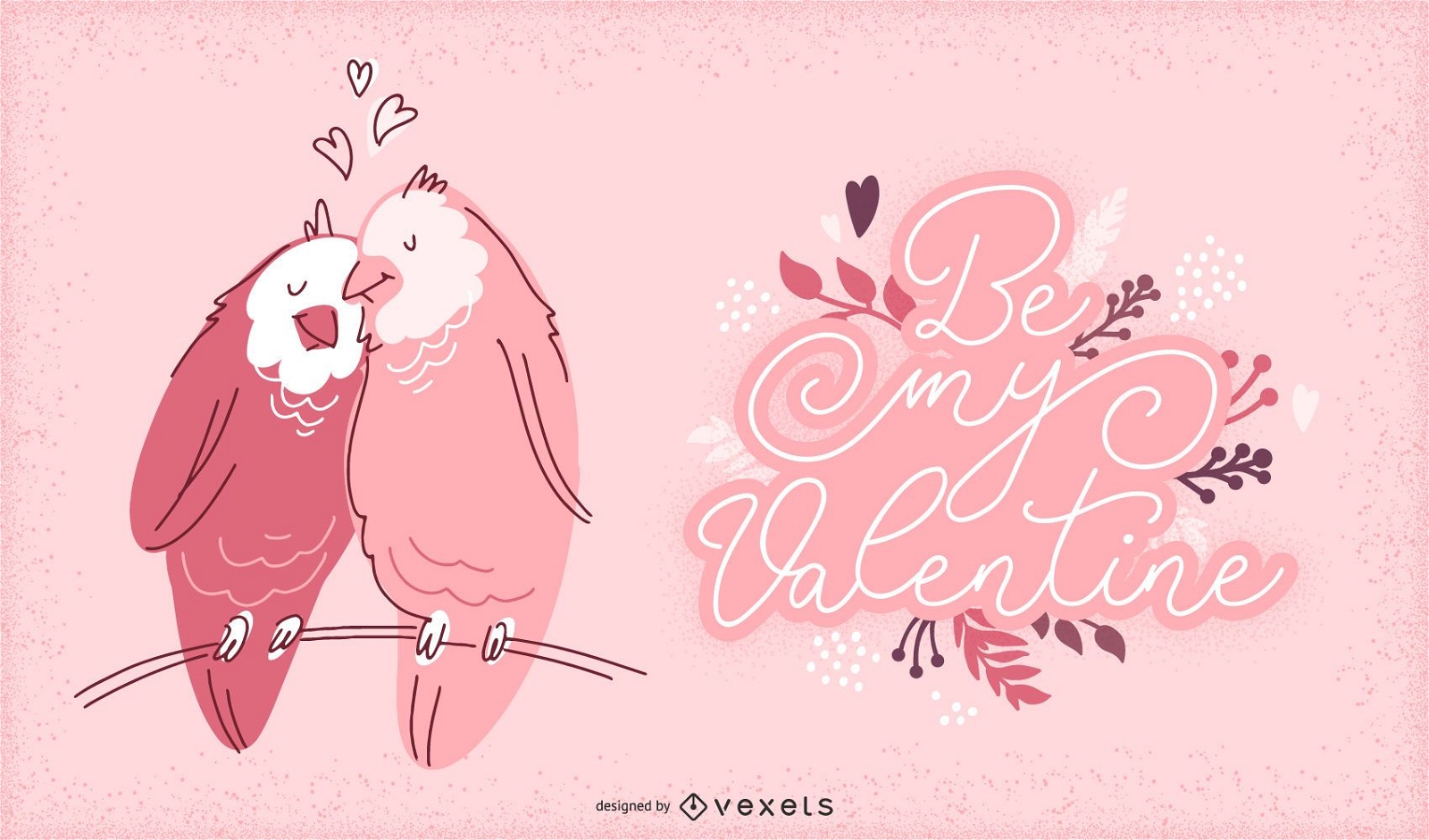 Ilustración de pájaros de San Valentín