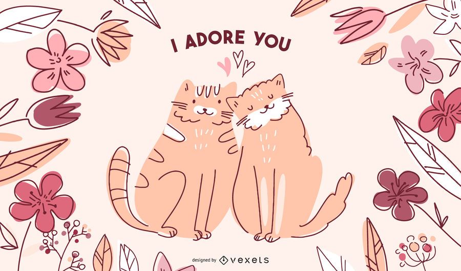 Valentine cats illustration Valentine cats illustration