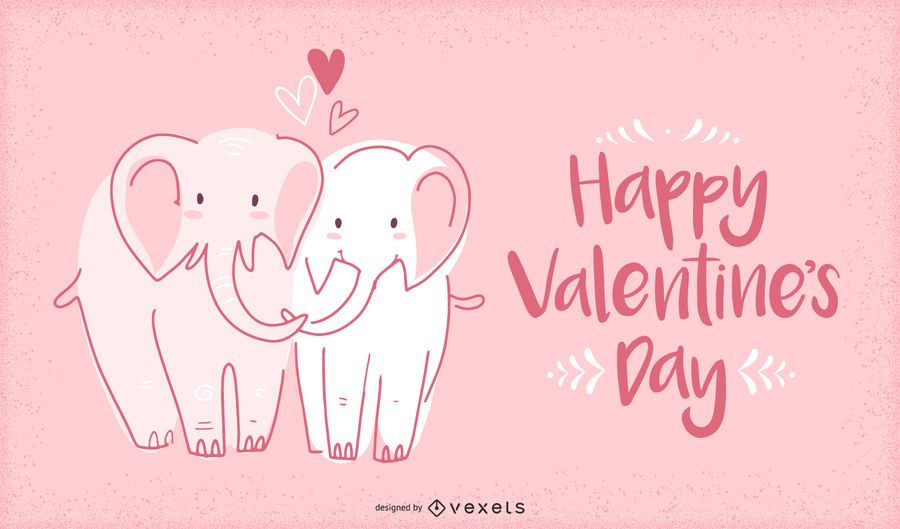 Valentine Elefanten Illustration Valentine Elefanten Illustration