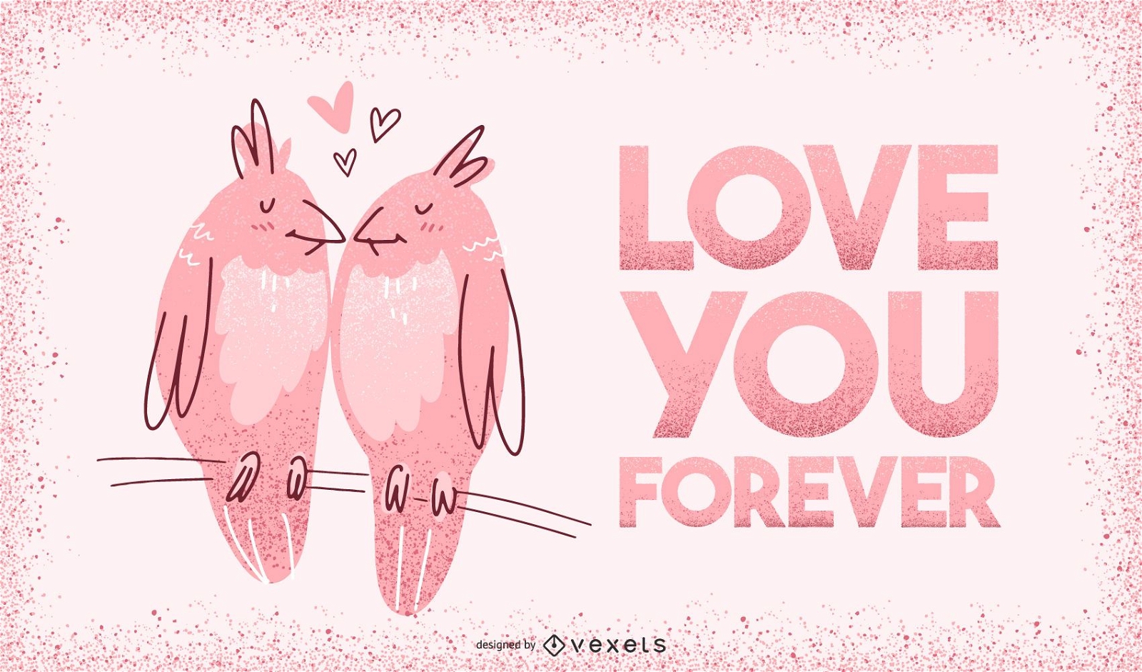 Love you forever valentine illustration