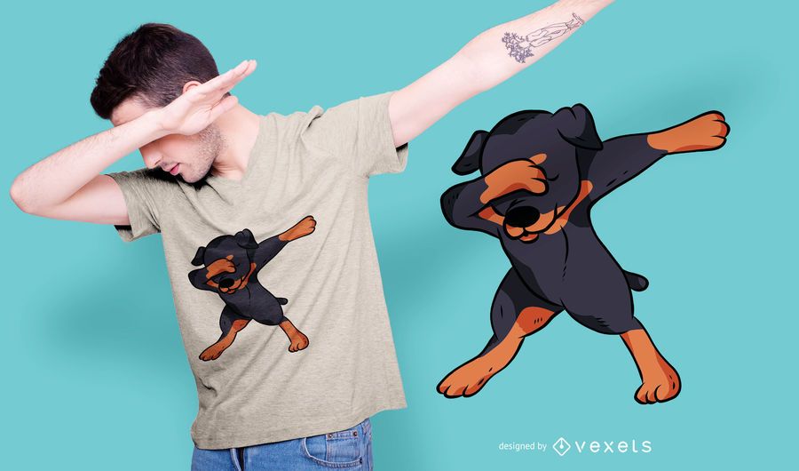 Rottweiler dabbing t-shirt design Rottweiler dabbing t-shirt design