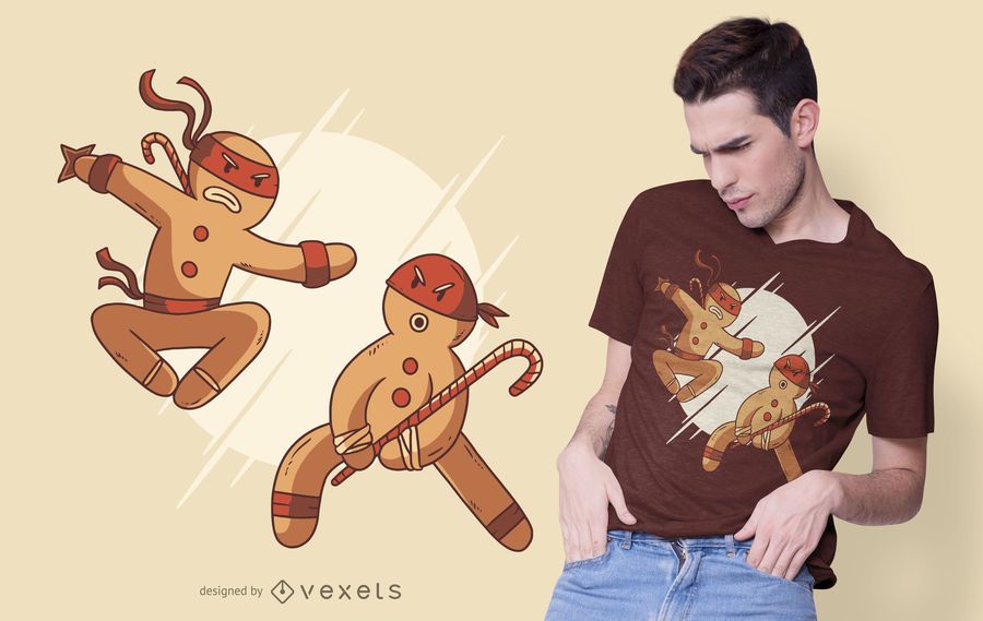 Ninja gingerbread cookies t-shirt design Ninja gingerbread cookies t-shirt design