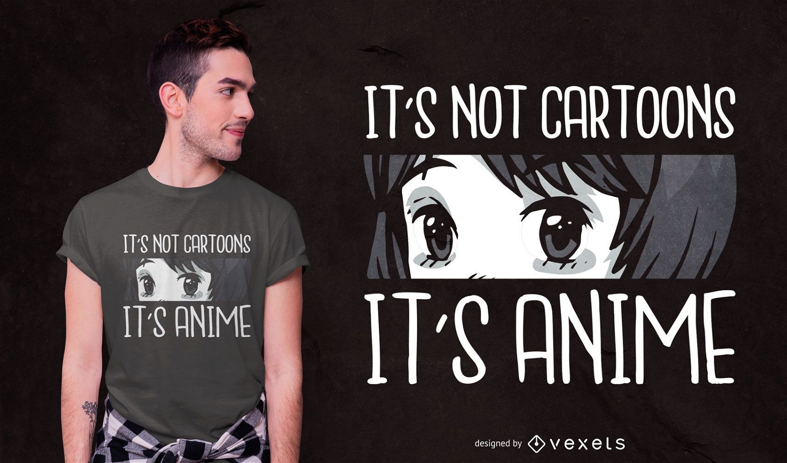 No dibujos animados diseño de camiseta de anime.