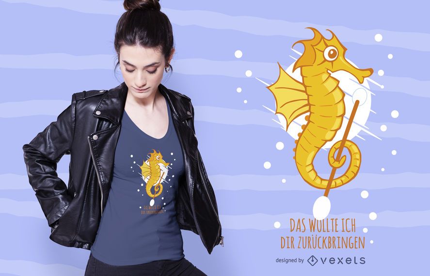 Seahorse German Quote T-shirt Design Seahorse German Quote T-shirt Design