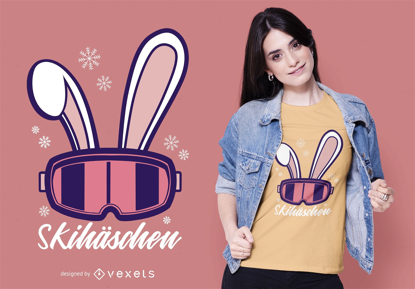 Ski Bunny Deutsches T-Shirt Design